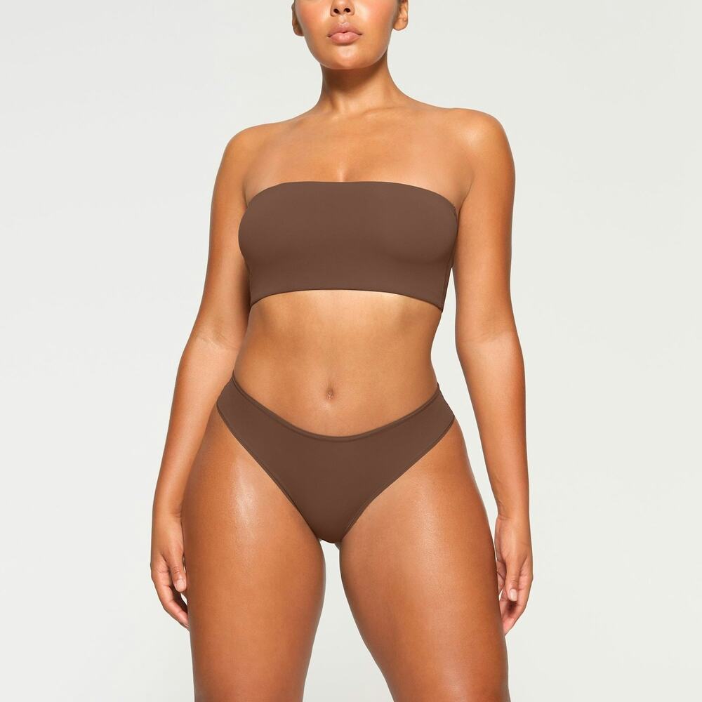Skims Fits Everybody Bandeau Strapless Bra Cropped Top Jasper Tan Brown 4X NWT